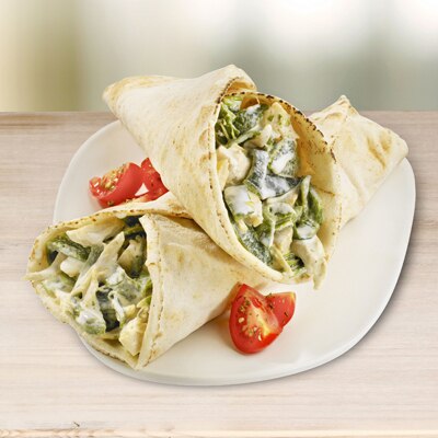 Tacos en Pita de Pollo y Poblano