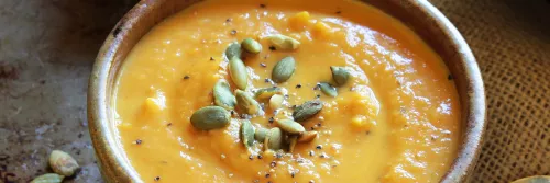 Creamy Pumpkin Spice Soup Long Left