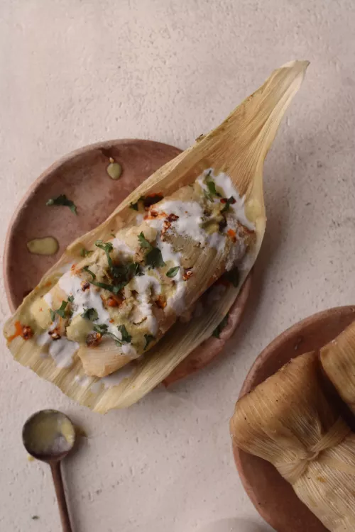 Vegan Chikn Green Tamales
