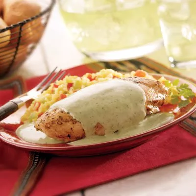 Cilantro Cream Sauce over Chicken