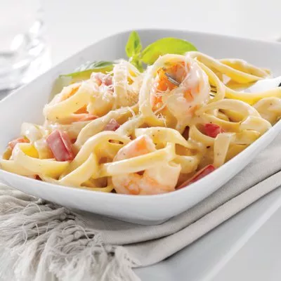 Fetuchini con camarones