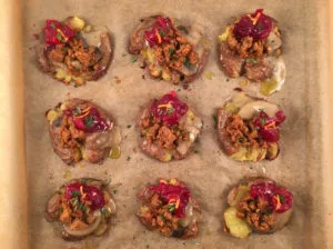 Cazuela de Tostada Francesa de Durazno y Almendras