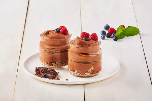 Postre de chocolate y nueces