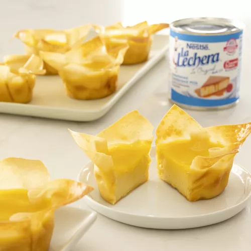 Chinese Egg Tarts in Wonton Wrappers