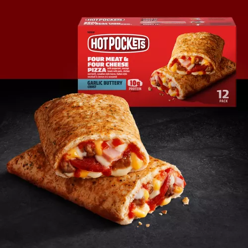 Hot Pockets Four Meat & Four Cheese Pizza Garlic Buttery Crust