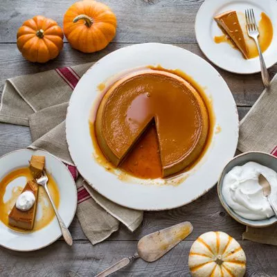 Flan de Dulce de Leche y Calabaza