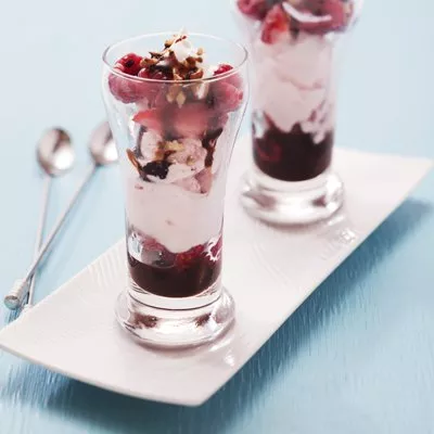Abuelita Syrup and Strawberry Ice Cream Parfait