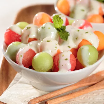 Ensalada de Melón con Salsa Agridulce La Lechera